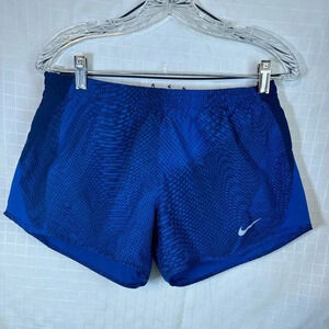 Nike Womens Blue Lined Dri Fit Running Shorts Size Medium